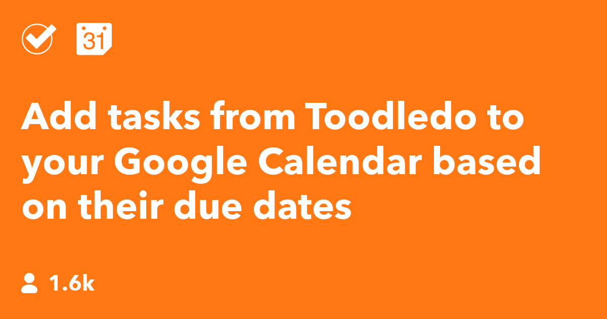 Add tasks from Toodledo to your Google Calendar based on their due